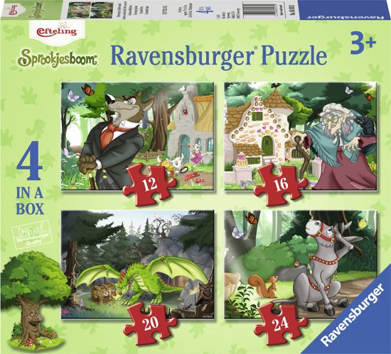 Ravensburger Efteling 4in1box puzzel - 12+16+20+24 stukjes - kinderpuzzel
