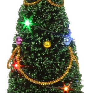 Luville - Christmas tree with flashing lights  - h15cm - Kersthuisjes & Kerstdorpen
