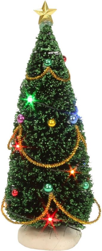 Luville - Christmas tree with flashing lights  - h15cm - Kersthuisjes & Kerstdorpen