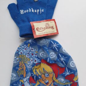Efteling Muts En Handschoenen Blauw  Met Roodkapje