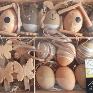 20 Paashangers licht beige - paasversiering voor Paasboom - paasdecoratie voor Pasen - paaseieren