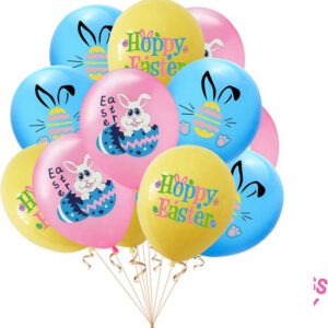 Happy Easter - Vrolijk Pasen - Ballonnen - Set van 6 - Pasen - Feestdagen - versiering