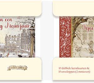 Kaarten - Kerst - Anton Pieck - Kinderen in slee/IJstafereel - 2 motieven - 10st.