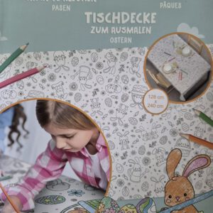 Paas inkleur tafelkleed - Paaskleed om in te kleuren met Pasen - 128x240 cm -leuk voor kinderen